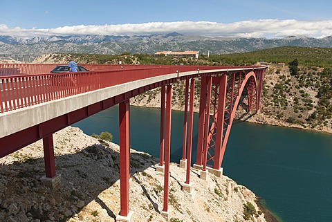 Stari Most Maslenica bridge, N8 highway crossing a canal, Dalmatia, Croatia, Southern Europe, Europe