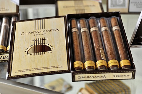 Guantanamera, original Cuban cigars, tourist store, Parque Natural CiâˆšÂ©naga de Zapata, Zapata Peninsula, Cuba, Central America, America