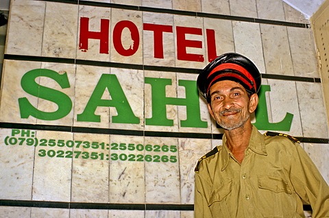 Doorman of Hotel Sahel, Ahmedabad, India, Asia