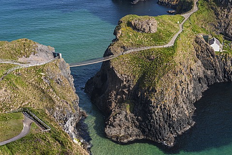 Carrick-a-Rede Bridge, suspension bridge, Moyle, Northern Ireland, United Kingdom, Europe