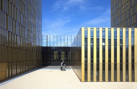 Entrance to the office towers of the European Court of Justice, ECJ, European quarter, Kirchberg plateau, Luxembourg City, Europe, PublicGround