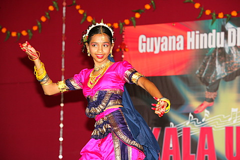 Traditional Indian dancer at a Hindu Festival, Georgetown, Guyana, South America