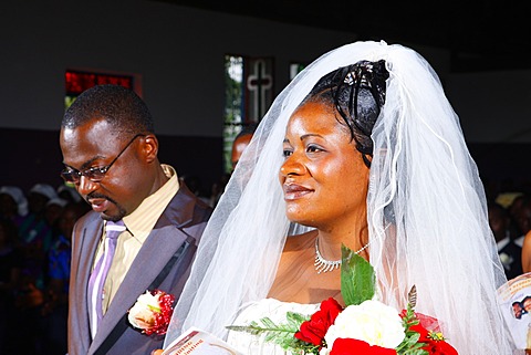 Bride and groom, wedding, Bamenda, Cameroon, Africa