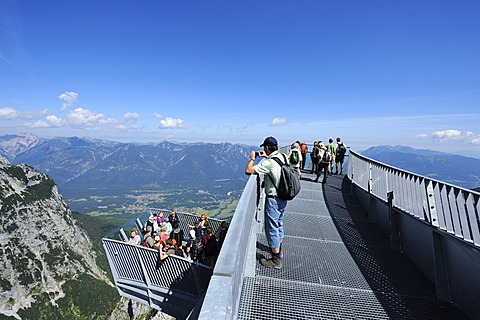 AlpspiX, viewing platform at the Alpspitze railway, hill station, Mt Alpspitze, Wetterstein range, Garmisch-Partenkirchen, Upper Bavaria, Bavaria, Germany, Europe