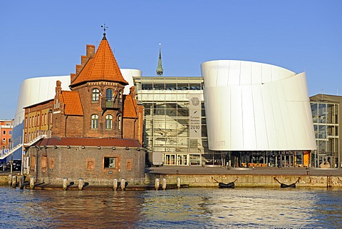 Port Authority, Ozeaneum, old port of Stralsund, UNESCO World Heritage Site, Mecklenburg-Western Pomerania, Germany, Europe, PublicGround