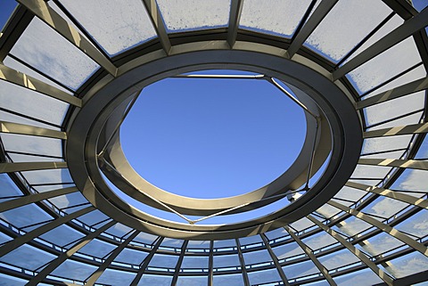 Upper open end of the dome of the Reichstag building, architect Sir Norman Foster, Berlin, Germany, Europe