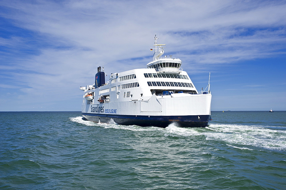 Scandlines ferry, Prins Richard, at the ferry terminal, Puttgarden, Fehmarn Island, Baltic Sea, Schleswig-Holstein, Germany, Europe