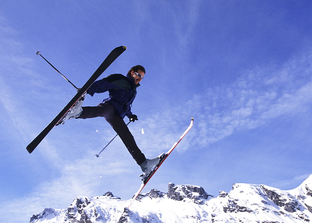 CHE, Switzerland, Canton St. Gallen : Wintersport area in the vacation region of Heidiland, Pizol mountain