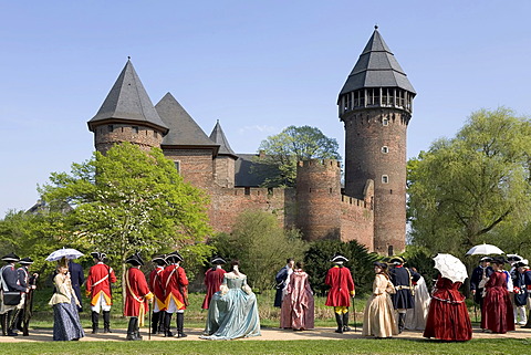 Get together of the community of interests for historical performance of the 18th century, moated castle Linn, Krefeld, NRW, Germany