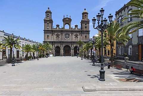 Cathedral of Santa Ana, Plaza Santa Ana, Vegueta, old town of Las Palmas, Las Palmas de Gran Canaria, Gran Canaria, Canary Islands, Spain, Europe, PublicGround