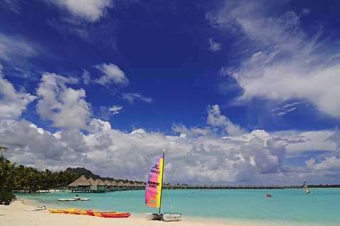 Beach, St. Regis Bora Bora Resort, Bora Bora, Leeward Islands, Society Islands, French Polynesia, Pacific Ocean