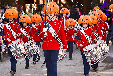 Halloween decorated music guards in Tivoli, Copenhagen, Denmark