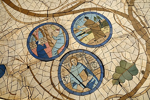 Floor mosaic, Church of the Beatitudes, site of the Sermon on the Mount, Sea of Galilee, Israel, Middle East