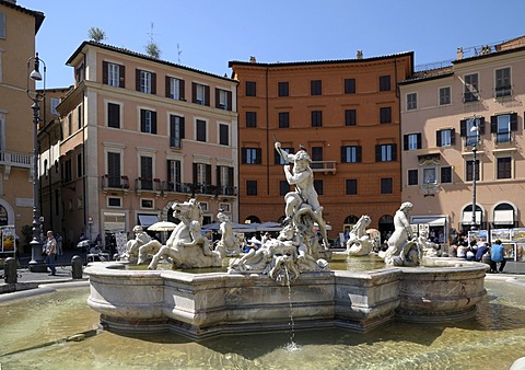 Neptune Fountain, Piazza Campo de Fiori, Rome, Italy, Europe