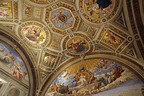 Ceiling design, Vatican Museums, Rome, Italy, Europe