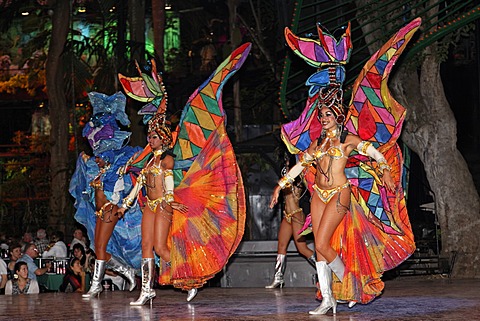 Dancers at the Tropicana open-air nightclub in the suburb of Marianao, La Habana, Havana, Villa San Cristobal de La Habana, Republic of Cuba, Caribbean, Central America