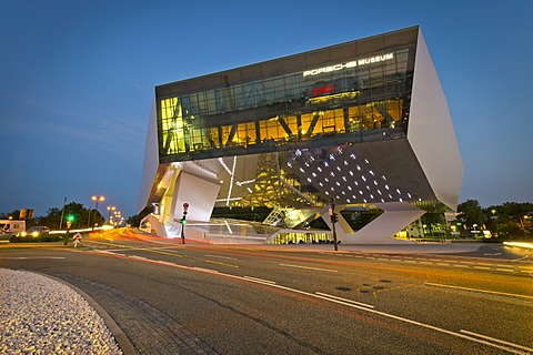 Porsche Museum, Porscheplatz square, Stuttgart-Zuffenhausen, Baden-Wuerttemberg, Germany, Europe