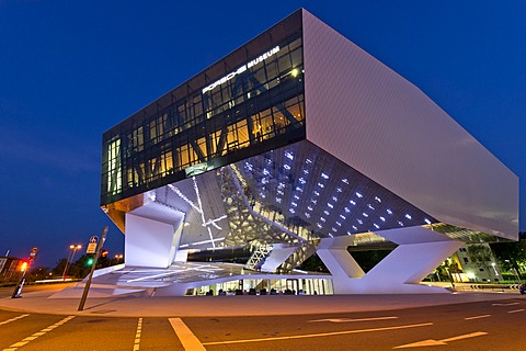 Porsche Museum, Porscheplatz square, Stuttgart-Zuffenhausen, Baden-Wuerttemberg, Germany, Europe