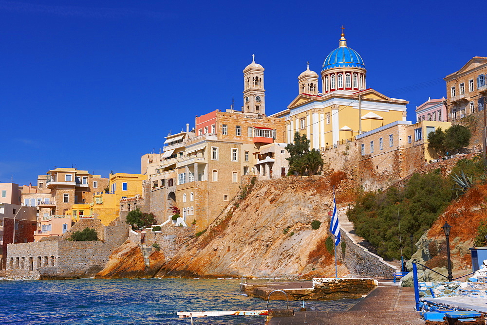 The neo-classic Greek Orthodox church of Saint Nicholas, Ermoupolis, Syros, Cyclades Islands, Greece, Europe