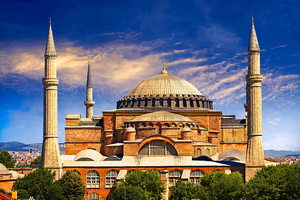 6th century Byzantine, Eastern Roman Hagia Sophia, Ayasofya, built by Emperor Justinian, Istanbul, Turkey