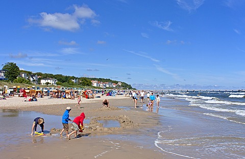 Beach at Bansin, Usedom Island, Mecklenburg-Western Pomerania, Germany, Europe