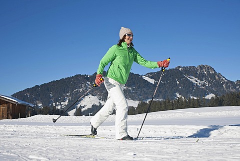 Cross-country skiing woman