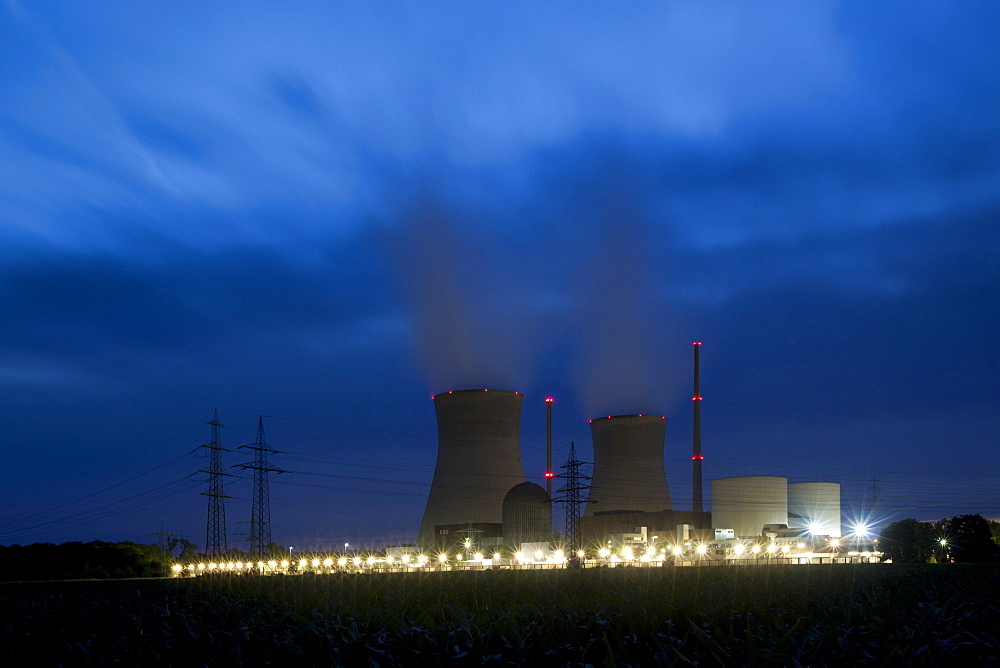 Gundremmingen Nuclear Power Plant, Grundremmingen, Swabia, Bavaria, Germany, Europe