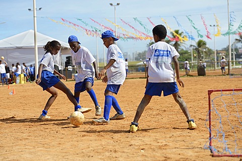 Soccer event for children and young people from poor neighborhoods, Festival da Bola, social project of the Deutsche Gesellschaft fÃ¼r Internationale Zusammenarbeit, GIZ, German Federal Enterprise for International Cooperation, Salvador da Bahia, Bahia, B