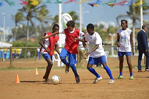 Soccer event for children and young people from poor neighborhoods, Festival da Bola, social project of the Deutsche Gesellschaft fÃ¼r Internationale Zusammenarbeit, GIZ, German Federal Enterprise for International Cooperation, Salvador da Bahia, Bahia, B