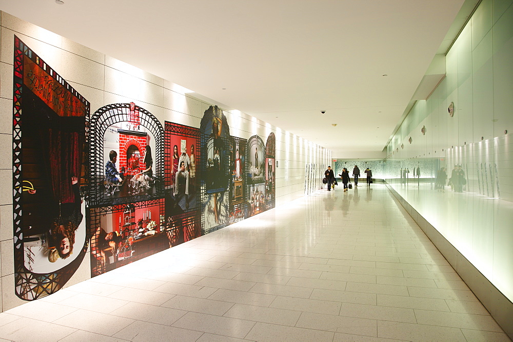 Artwork in the Underground City walkway system, Underground City, MontrÃƒÂ©al, Quebec Province, Canada, North America