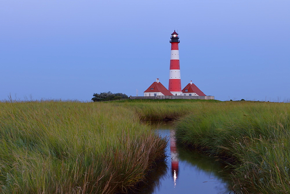 Westerheversand lighthouse, Westerhever, Eiderstedt, North Frisia, Schleswig-Holstein, Germany, Europe