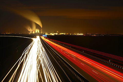 Blurred lights from moving traffic