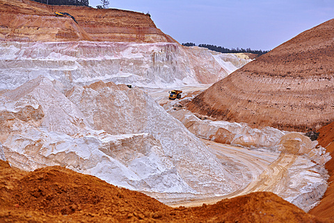 Kaolin pit, mining of kaolin, Gebenbach, Bavaria, Germany, Europe