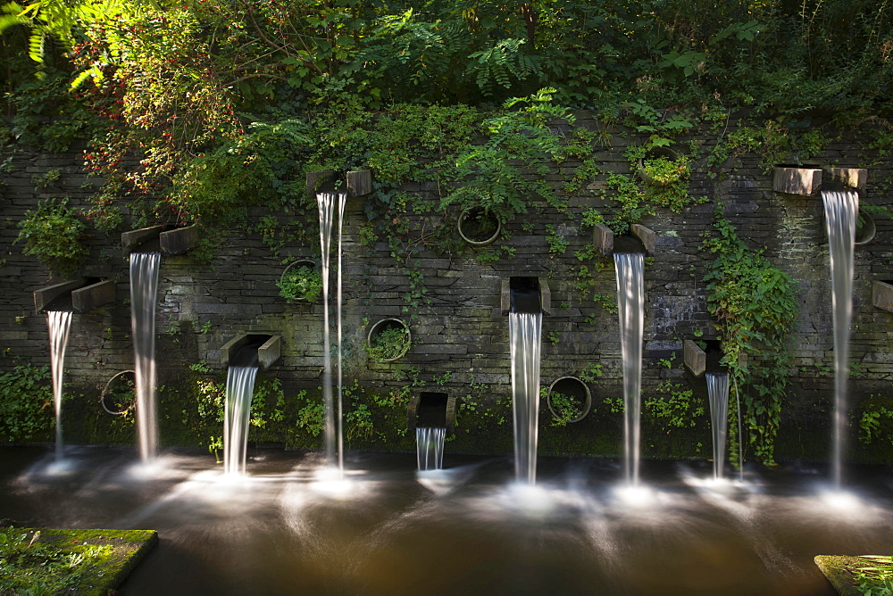 Fountains in the park Planten un Blomen, Hamburg, Germany, Europe