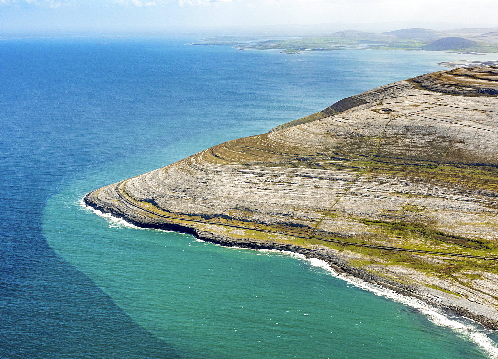 Rocky coast of Black Head, in the north of Doolin Burren, Murrogh, Formoyle, sandstone rock formations, County Clare, Ireland, Europe