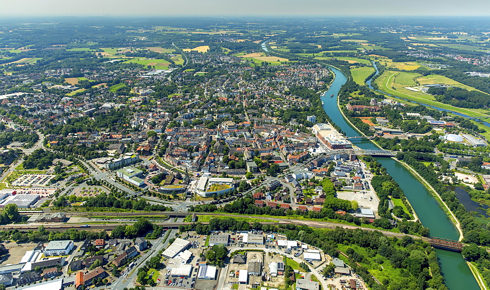 Aerial view, Wesel-Datteln Canal, Dorsten, Ruhr, North Rhine-Westphalia, Germany, Europe