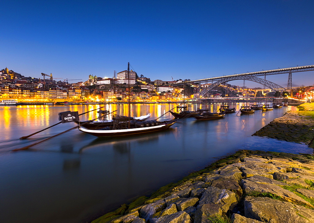 Rabelo boats, port wine boats on the Rio Douro, Douro River, Porto, Portugal, Europe