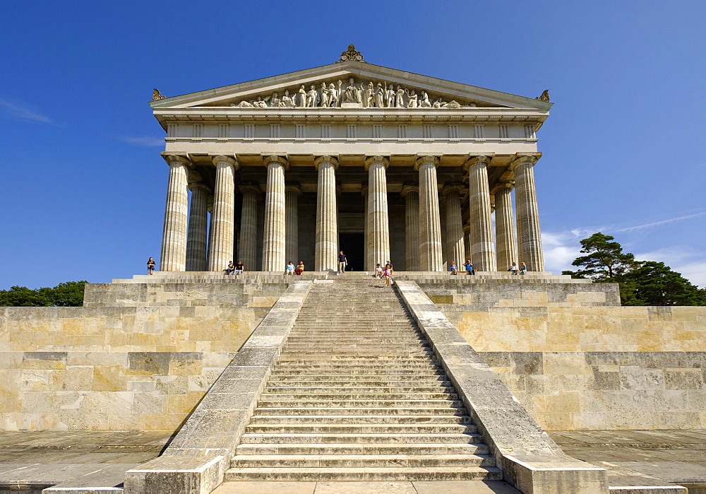 Walhalla south side, Donaustauf, Bavarian Forest, Upper Palatinate, Bavaria, Germany, Europe