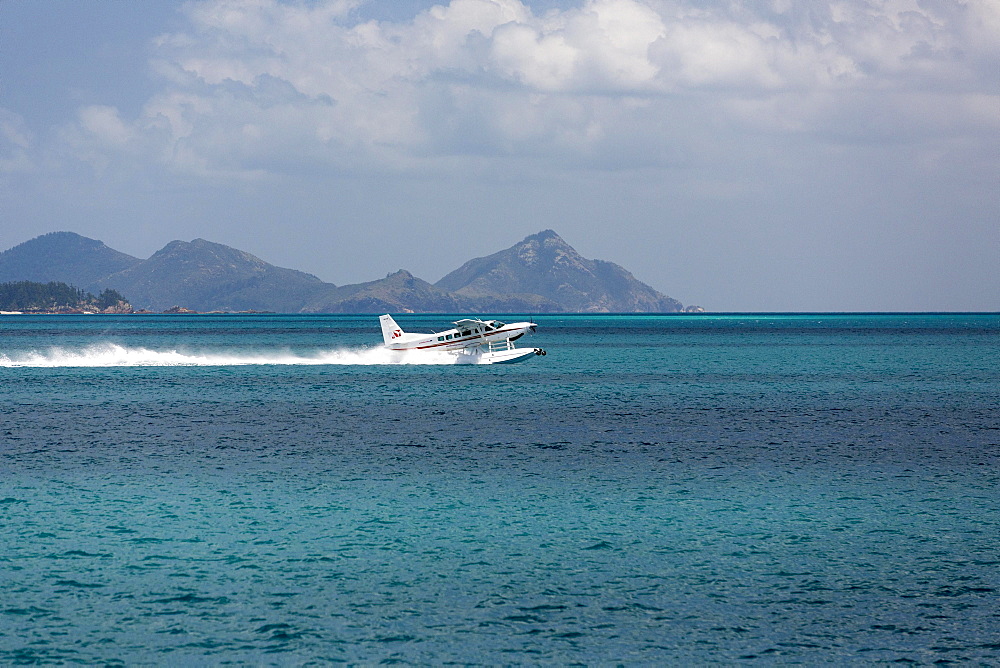 Seaplane in Great Barrier Reef Marine Park, Whitsunday Islands National Park, Whitsunday Islands, Queensland, Australia, Oceania