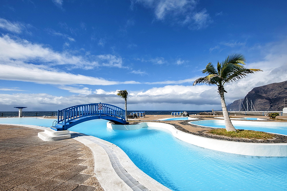 Swimming pool, Piscine Plage Port, Los Gigantes, Tenerife, Spain, Europe