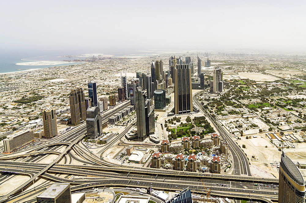 View from Burj Khalifa, Dubai, United Arab Emirates, Asia