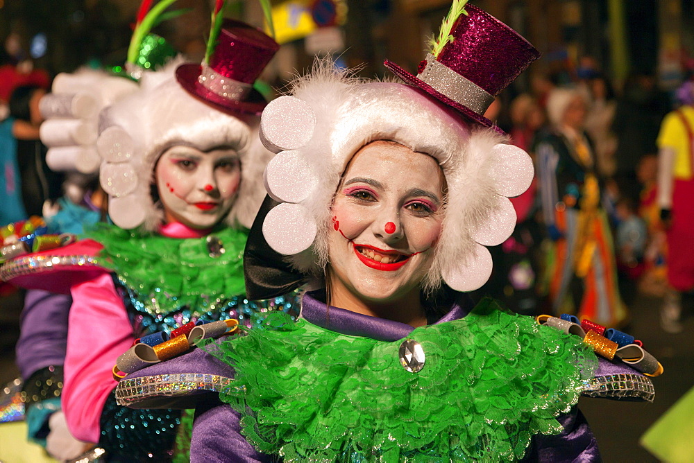 Children in imaginative costumes at the carnival, Santa Cruz de Tenerife, Tenerife, Canary Islands, Spain, Europe