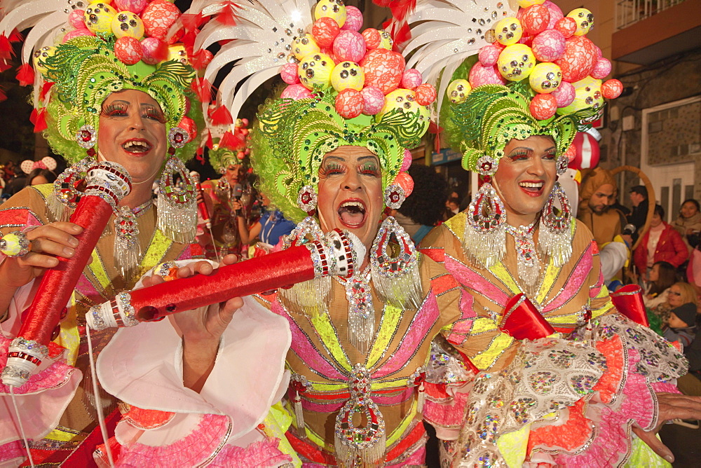 Imaginative costumes at the carnival, Santa Cruz de Tenerife, Tenerife, Canary Islands, Spain, Europe