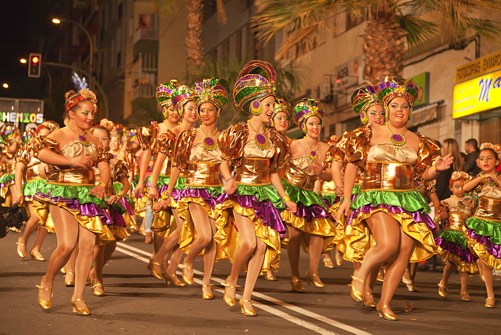 Imaginative costumes at the carnival, Santa Cruz de Tenerife, Tenerife, Canary Islands, Spain, Europe