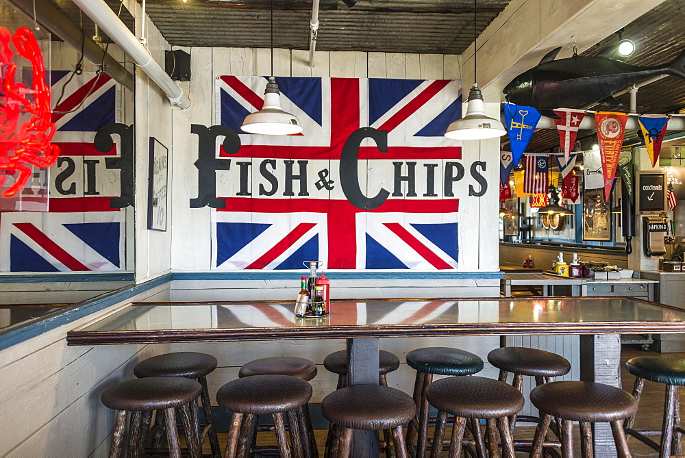 Fish and chips, restaurant on Pier 39, port, San Francisco, California, USA, North America