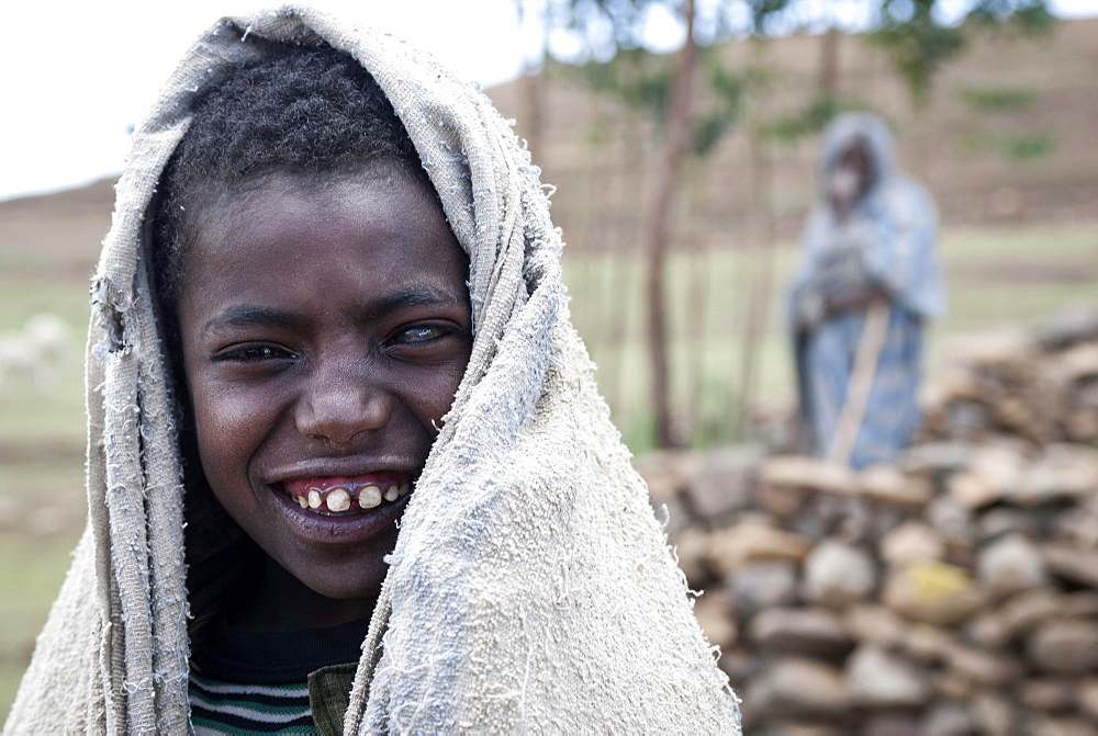 Boy, shepherd in Simien Mountains National Park, Ras Dashen, Ethiopia, Africa