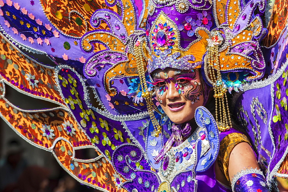 Elaborate costume at the Jember Fashion Festival, East Java, Indonesia, Asia