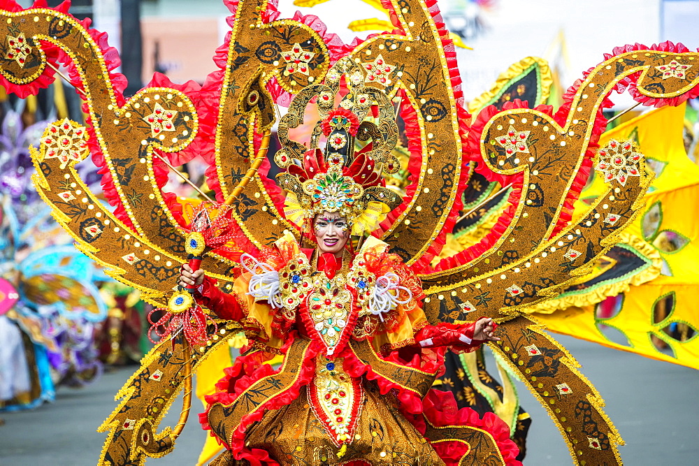 Elaborate costume at the Jember Fashion Festival, East Java, Indonesia, Asia