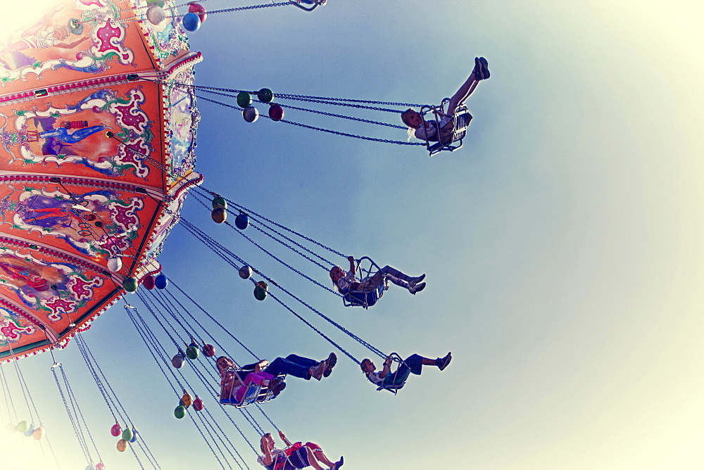 Chairoplane or swing ride, Oktoberfest, Munich, Upper Bavaria, Bavaria, Germany, Europe