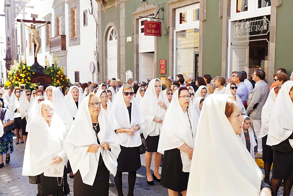 Easter procession in the historic centre of Vegueta, Las Palmas, Gran Canaria, Canary Islands, Spain, Europe